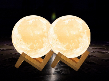 Moon Light Lamp, 3D, Color Changing with rechargeable battery, Pack of 2 Online Sale