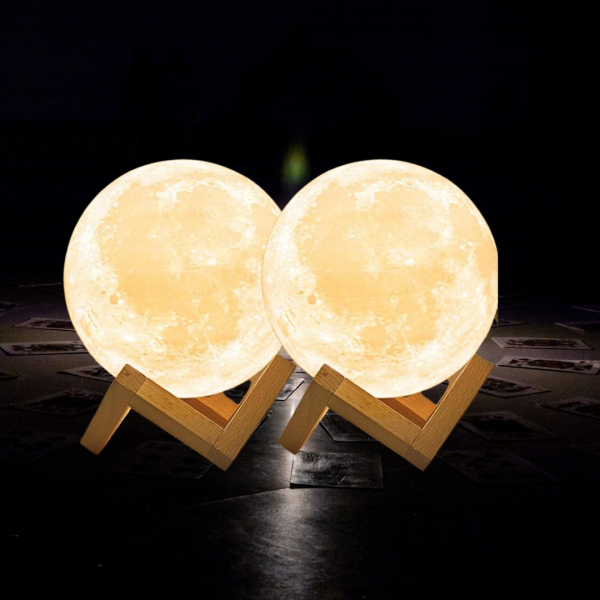 Moon Light Lamp, 3D, Color Changing with rechargeable battery, Pack of 2 Online Sale