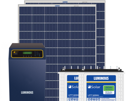 Luminous solar 6.6 kilowatt, 1-Phase, Polycrystalline, solar off-grid system with off grid PCU 7.5 kVA MPPT Inverter & 150 Ah solar C-10 batteries (8 Nos)- Combo Kit Discount