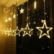 Star Curtain Diwali LED Lights for Diwali, Christams, Home, and outdoor decoration, 3 Meters (12 Stars), Warm White, Pack of 3 Hot on Sale