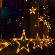 Star Curtain Diwali LED Lights for Diwali, Christams, Home, and outdoor decoration, 3 Meters (12 Stars), Warm White, Pack of 3 Hot on Sale