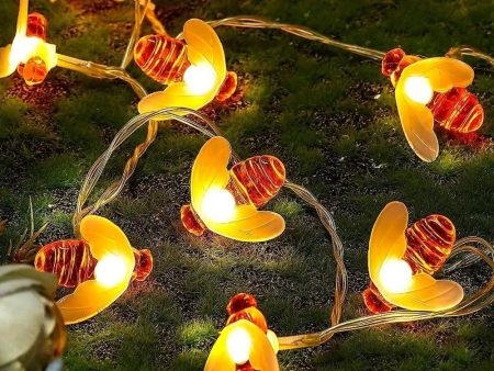 Apollo Universe Honey Bee Fairy String Lights, Plug in String Lights 16 LED Warm White Lights for Christmas, New Year, Weeding Indoor Outdoor Decoration (Two Pin Plug), Pack of 4 Online Sale