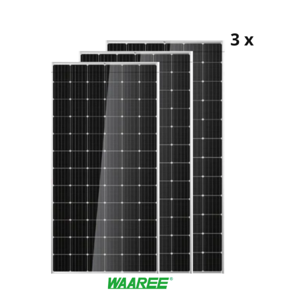 Waaree Energies 385 Watt - 24 Volts Mono Crystalline Solar Panel (Pack of 3) Supply