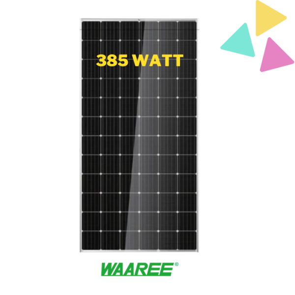 Waaree Energies 385 Watt - 24 Volts Mono Crystalline Solar Panel (Pack of 3) Supply