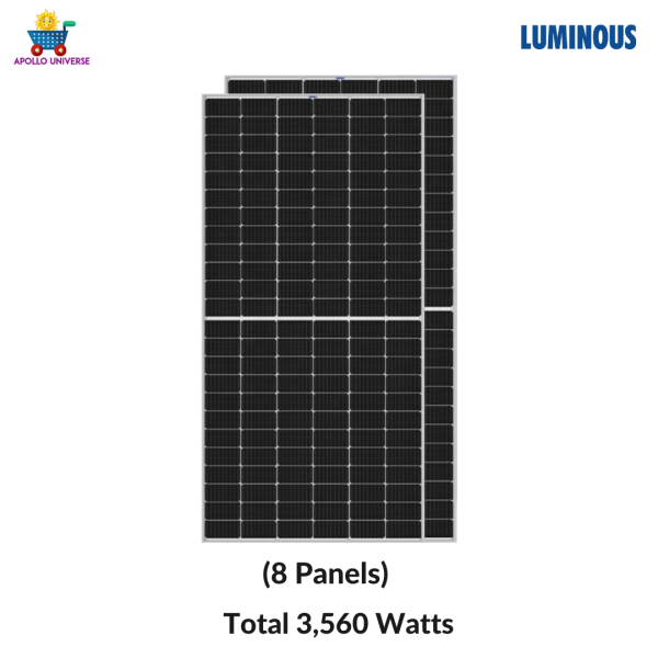 Luminous solar 445 Watts, 24 Volts, Half-Cut, Mono-Crystalline PERC solar panels, Pack of 8 Cheap