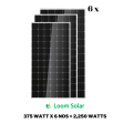 Loom Solar 375 Watt - 24 Volts Mono Crystalline Solar Panel (Pack of 6) Hot on Sale