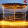 Mesh-Jharna LED Lights (6 Feet x 6 Feet) for Diwali, Dashera, Christmas, Festival decorations for Room, Home, Hotel, Warm White, Pack of 2 Supply