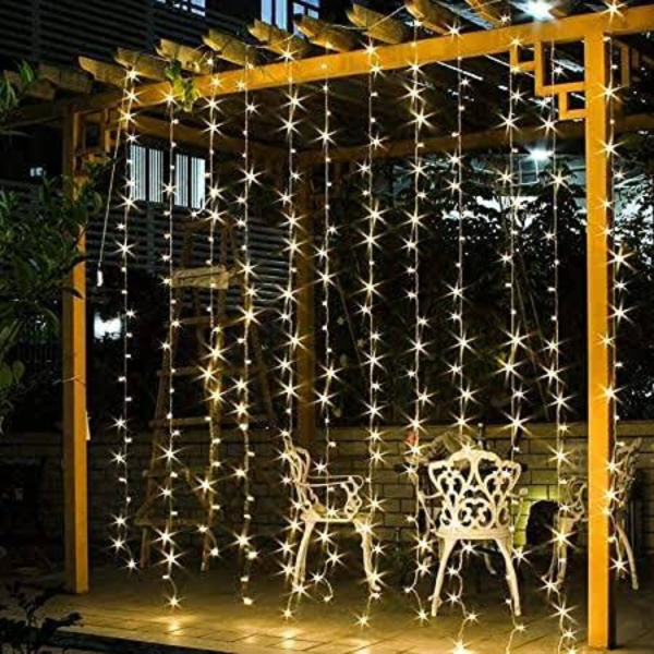 Mesh-Jharna LED Lights (6 Feet x 6 Feet) for Diwali, Dashera, Christmas, Festival decorations for Room, Home, Hotel, Warm White, Pack of 2 Supply