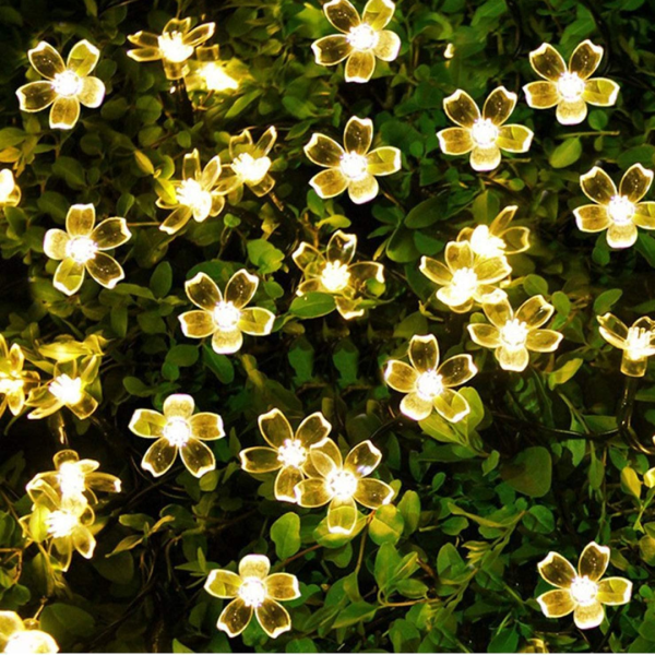 Silicon Flower Diwali LED Lights for Home decoration, Warm White, 16 Flower LEDs, Pack of 1 Online Hot Sale