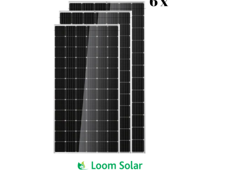 Loom Solar 375 Watt - 24 Volts Mono Crystalline Solar Panel (Pack of 6) Hot on Sale