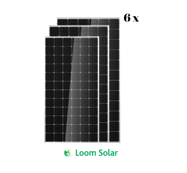 Loom Solar 375 Watt - 24 Volts Mono Crystalline Solar Panel (Pack of 6) Hot on Sale