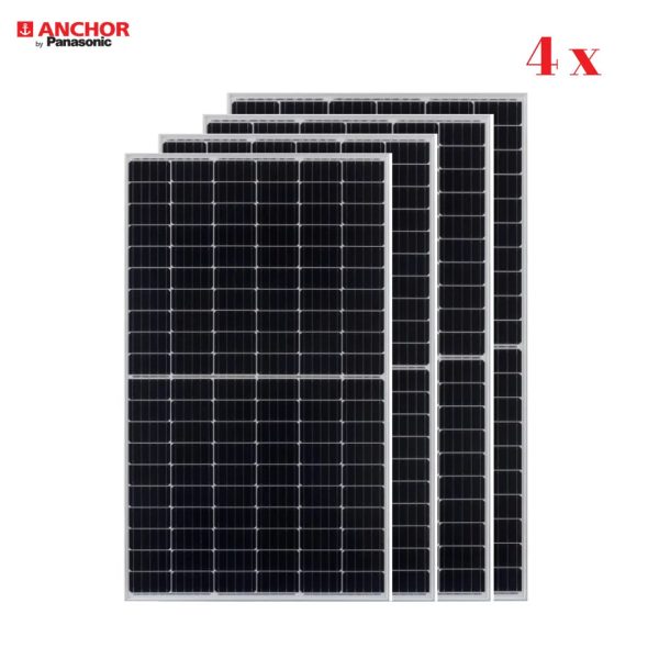 Panasonic 450 Watt - 24 Volts super high efficiency, Half-Cut, Mono-Crystalline Solar Panel, Pack of 4 Supply