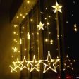 Star Curtain Diwali LED Lights for Diwali, Christams, Home, and outdoor decoration, 3 Meters (12 Stars), Warm White, Pack of 3 Hot on Sale