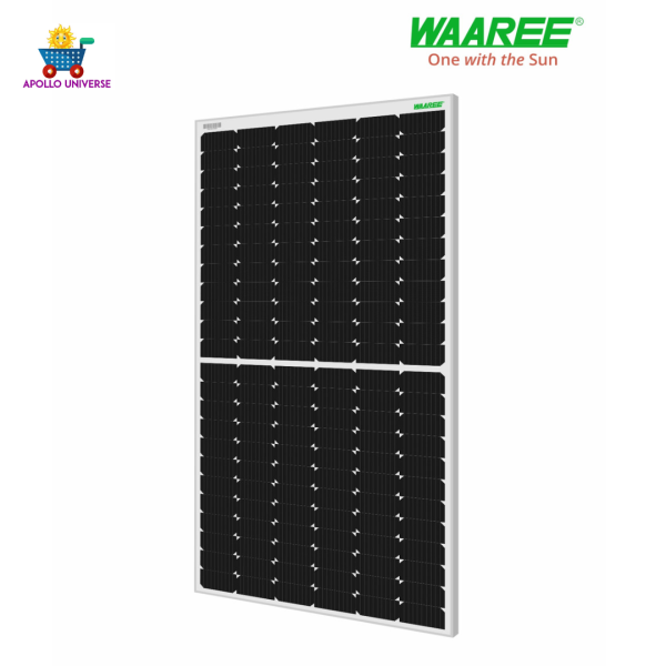 Waaree 450 Watt - 24 Volts super high efficiency, Half-Cut, Mono-Crystalline Solar Panel, Pack of 2 Supply