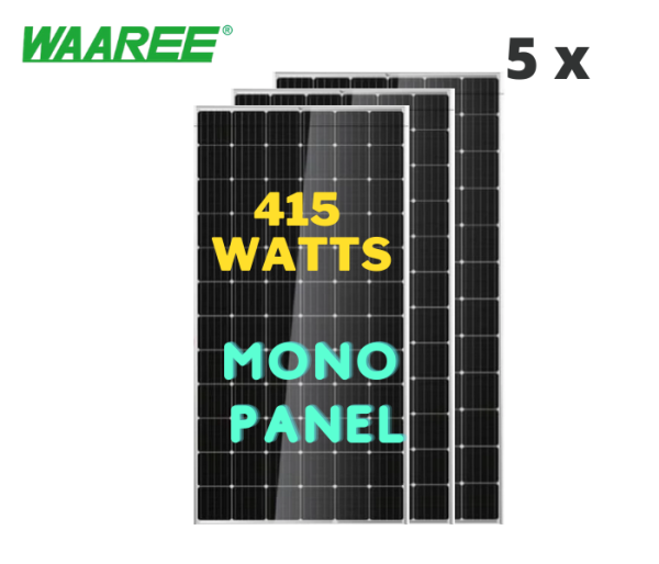 Waaree Energies 2 kilowatt offgrid solar rooftop system installation, Mono-Crystalline Cheap