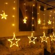 Star Curtain Diwali LED Lights for Diwali, Christams, Home, and outdoor decoration, 3 Meters (12 Stars), Warm White, Pack of 3 Hot on Sale