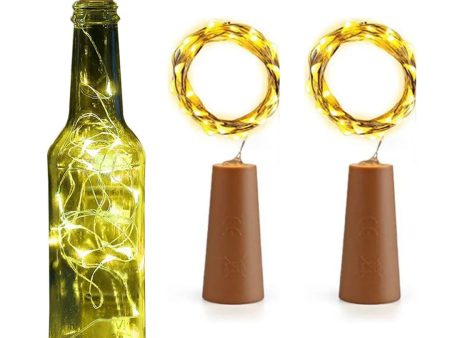 Wine bottle Cork-Diwali LED Lights for Home, Diwali, Birthday, and Christmas decoration, Copper String-2 Meter Length, Warm White, Pack of 2 For Cheap