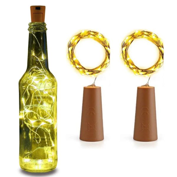 Wine bottle Cork-Diwali LED Lights for Home, Diwali, Birthday, and Christmas decoration, Copper String-2 Meter Length, Warm White, Pack of 2 For Cheap