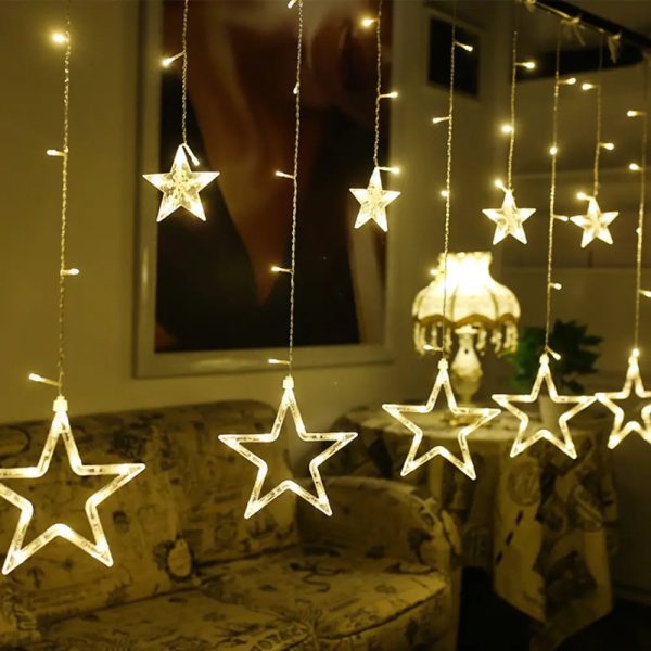 Star Diwali LED Lights for Diwali, Christams, Home, and outdoor decoration, 3 Meters (12 Stars), Warm White, Pack of 1 Discount