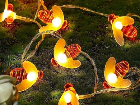 Apollo Universe Honey Bee Fairy String Lights, Plug in String Lights 16 LED Warm White Lights for Christmas, New Year, Weeding Indoor Outdoor Decoration (Two Pin Plug), Pack of 1 Hot on Sale