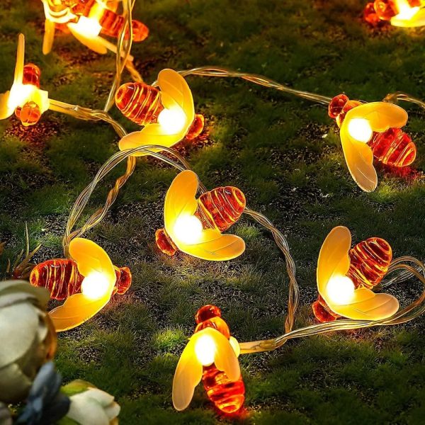 Apollo Universe Honey Bee Fairy String Lights, Plug in String Lights 16 LED Warm White Lights for Christmas, New Year, Weeding Indoor Outdoor Decoration (Two Pin Plug), Pack of 1 Hot on Sale