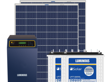 Luminous solar 6.6 kilowatt, 1-Phase, Polycrystalline, solar off-grid system with off grid PCU 7.5 kVA MPPT Inverter & 200 Ah solar C-10 batteries (8 Nos)- Combo Kit For Cheap