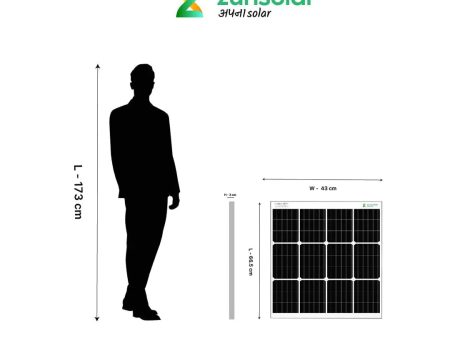 ZunSolar Carat 24 ZR 100 Watt Mono-Crystalline Solar Panel for solar home light system and small battery charging, Pack of 1 For Discount