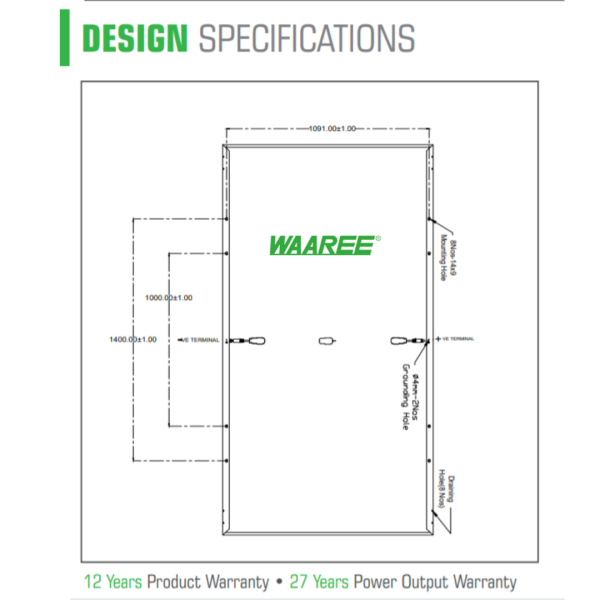 WAAREE 540 Watt, 24 Volts, ARKA series, Super efficiency dual glass framed Bi-Facial solar panel, Pack of 2 Online