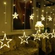 Star Curtain Diwali LED Lights for Diwali, Christams, Home, and outdoor decoration, 3 Meters (12 Stars), Warm White, Pack of 3 Hot on Sale