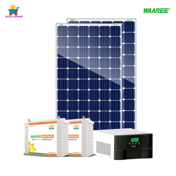 Waaree Energies 2 kilowatts, Poly-Crystalline, OFF-GRID Solar System with Waaree WEP2750 24 V off-grid inverter & Waaree 150 Ah solar batteries (2 Nos)- Combo kit Hot on Sale