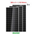 Waaree Energies 385 Watt - 24 Volts Mono Crystalline Solar Panel (Pack of 3) Supply